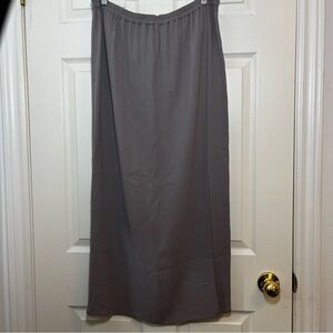 EILEEN FISHER Gray Midi Silk Skirt size Medium